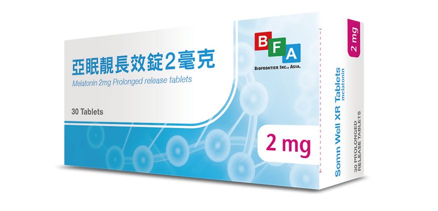 亞眠靚褪黑激素長效錠包裝盒