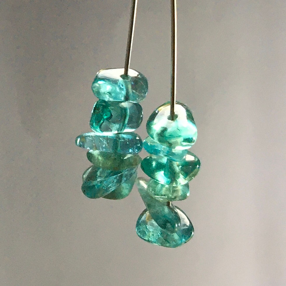 Thumbnail: SPRING RAIN - Drop Earrings - Sterling Silver - Apatite
