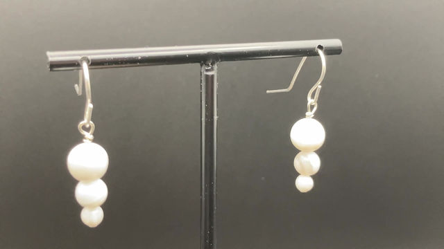 Thumbnail: MELTING SNOW - Dangle Earrings - Sterling Silver - Crazy Lace A
