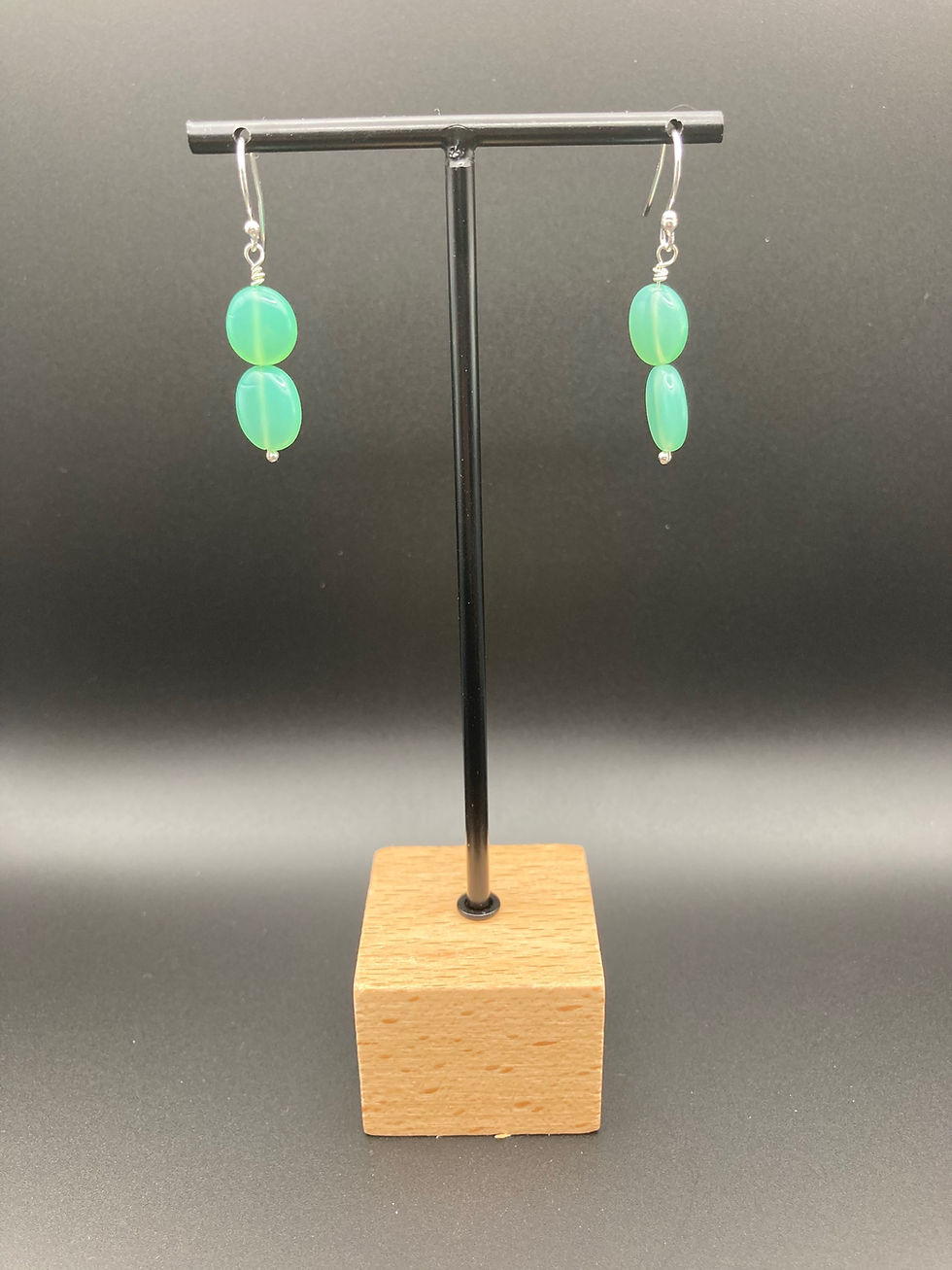 Thumbnail: A NEW LEAF - Dangle Earrings - Sterling Silver - Chrysoprase