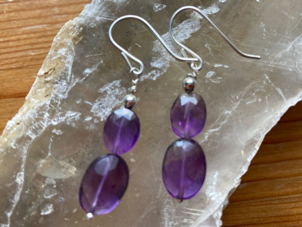 Thumbnail: CROCUS - Dangle Earrings - Sterling Silver - Chrysoprase