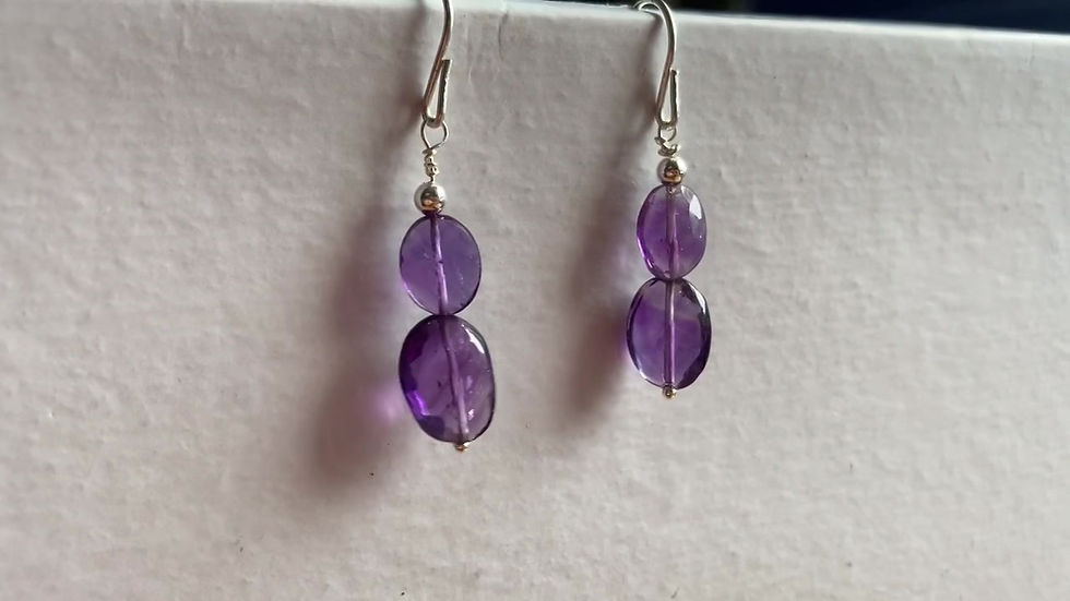 Thumbnail: CROCUS - Dangle Earrings - Sterling Silver - Chrysoprase