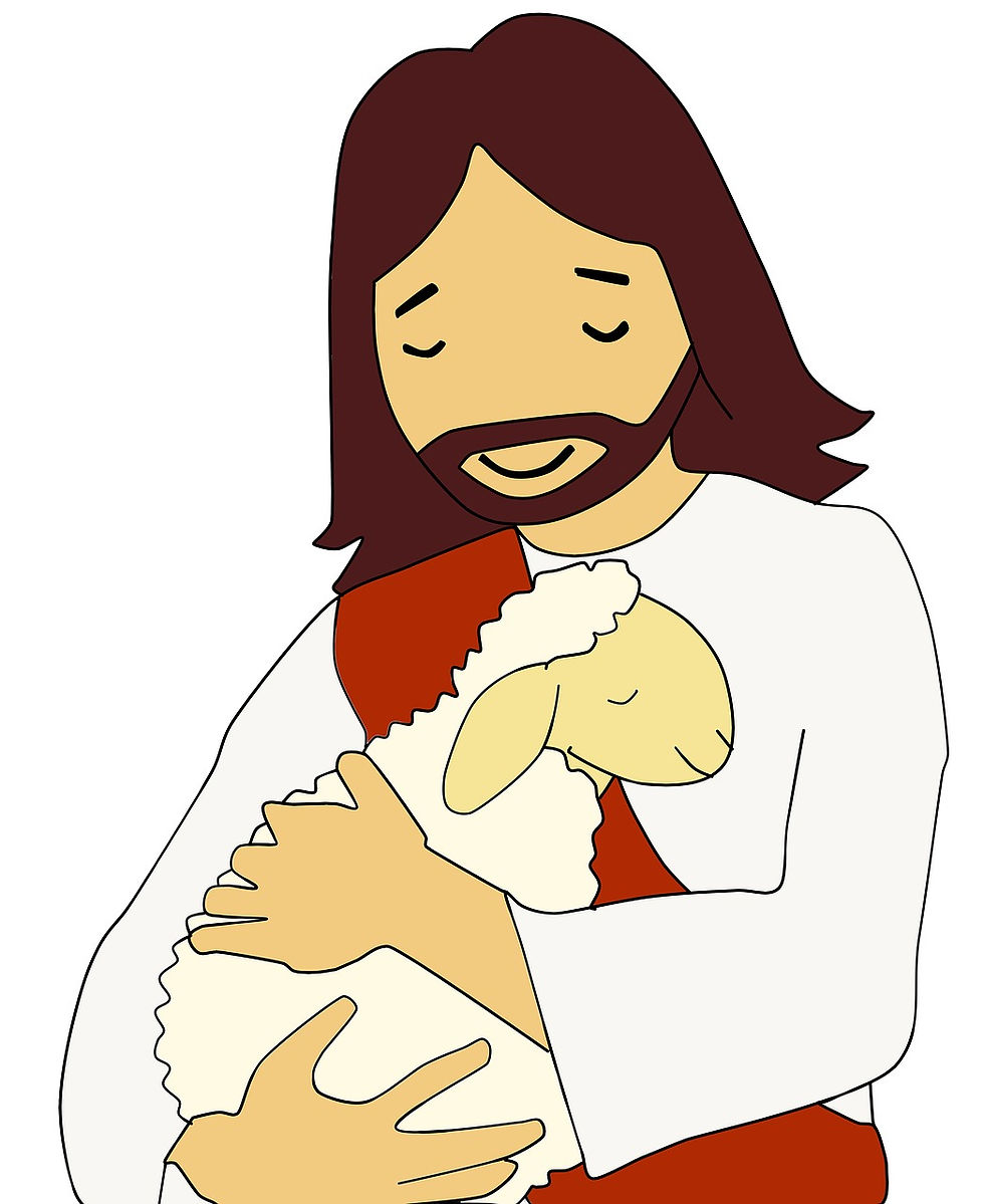 jesus holding lamb illistration