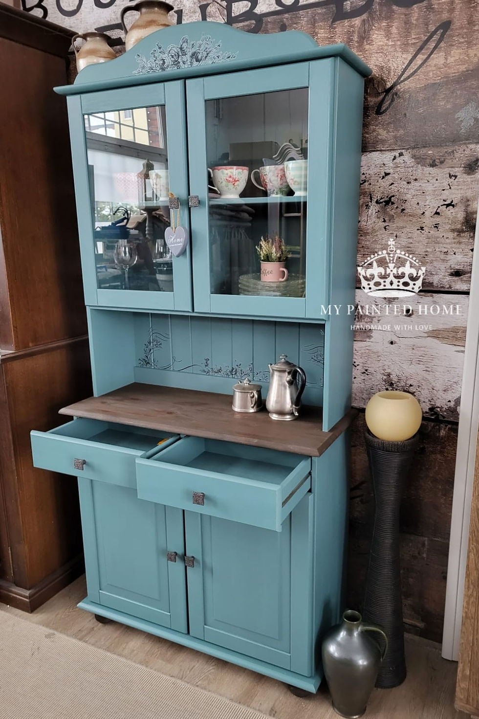 Miniaturbild: MPH - Küchenschrank Küchenbuffet in Peacock Blau