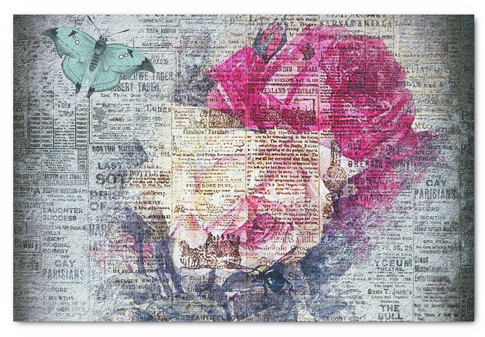 M - Decoupage Rice Papier "Floral Butterfly" - 25,4X38,1cm - 10Ib