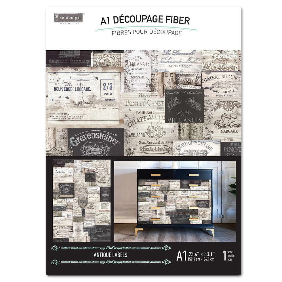 Miniaturbild: Decoupage Fiber A1 - Faserpapier - "ANTIQUE LABELS"