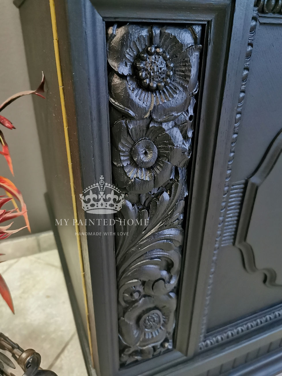 Miniaturbild: Kommode/Buffet  mit Aufsatz "Black Beauty" ca. 1920 in schwarz