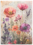 XL Decoupage Seidenpapier - MOHNBLÜTEN WIESE II