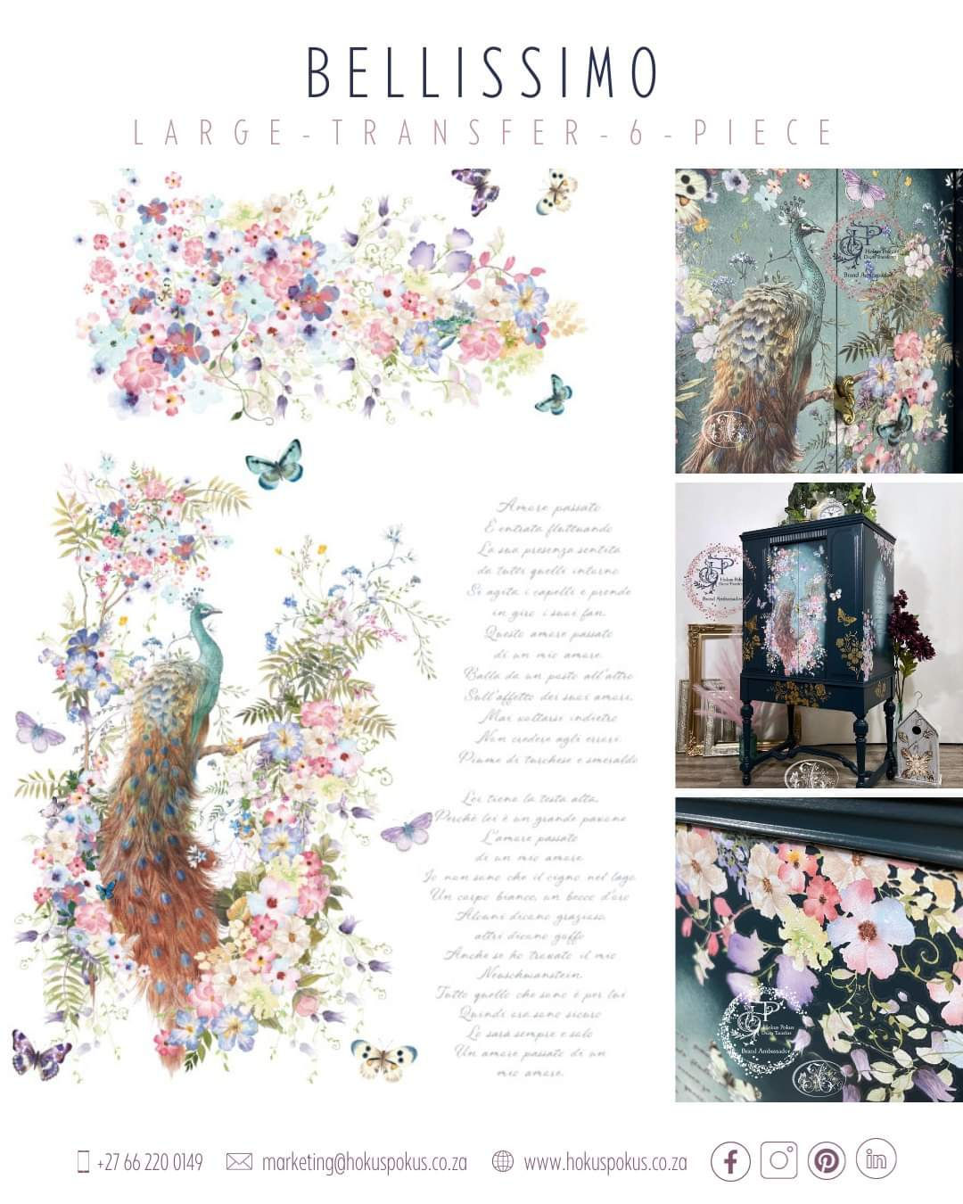 Transfer - BELISSIMO - 94x60cm - HOKUS POKUS Transferfolie 6tlg