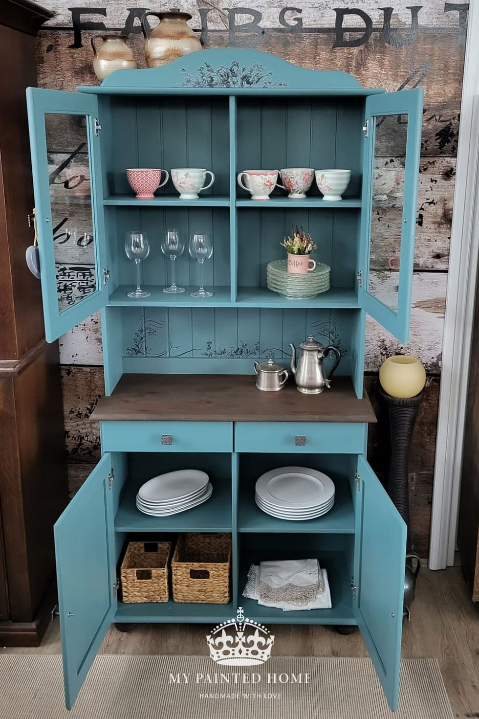 Miniaturbild: MPH - Küchenschrank Küchenbuffet in Peacock Blau