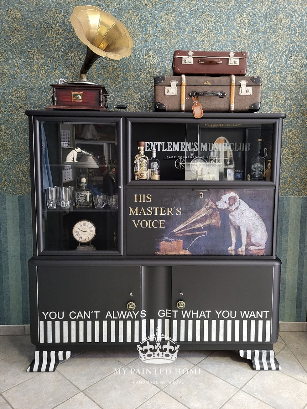 Miniaturbild: NIPPER ❤️ BARSCHRANK⚜️Buffet Musikschrank❤️schwarze Möbel