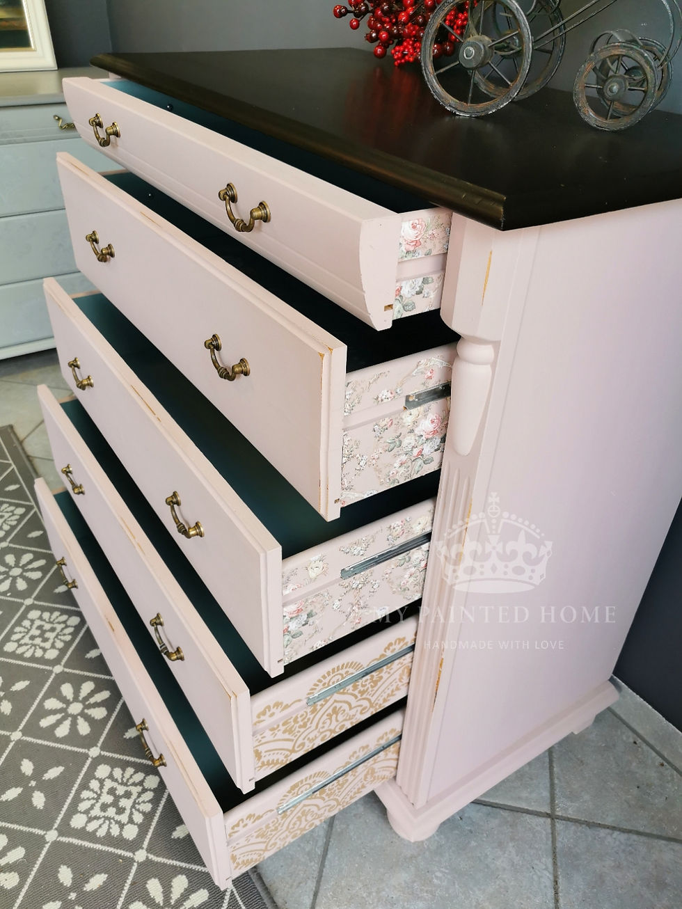 Miniaturbild: Kommode "ROSALIA" aus Kiefernholz  mit 5 Schubfächern