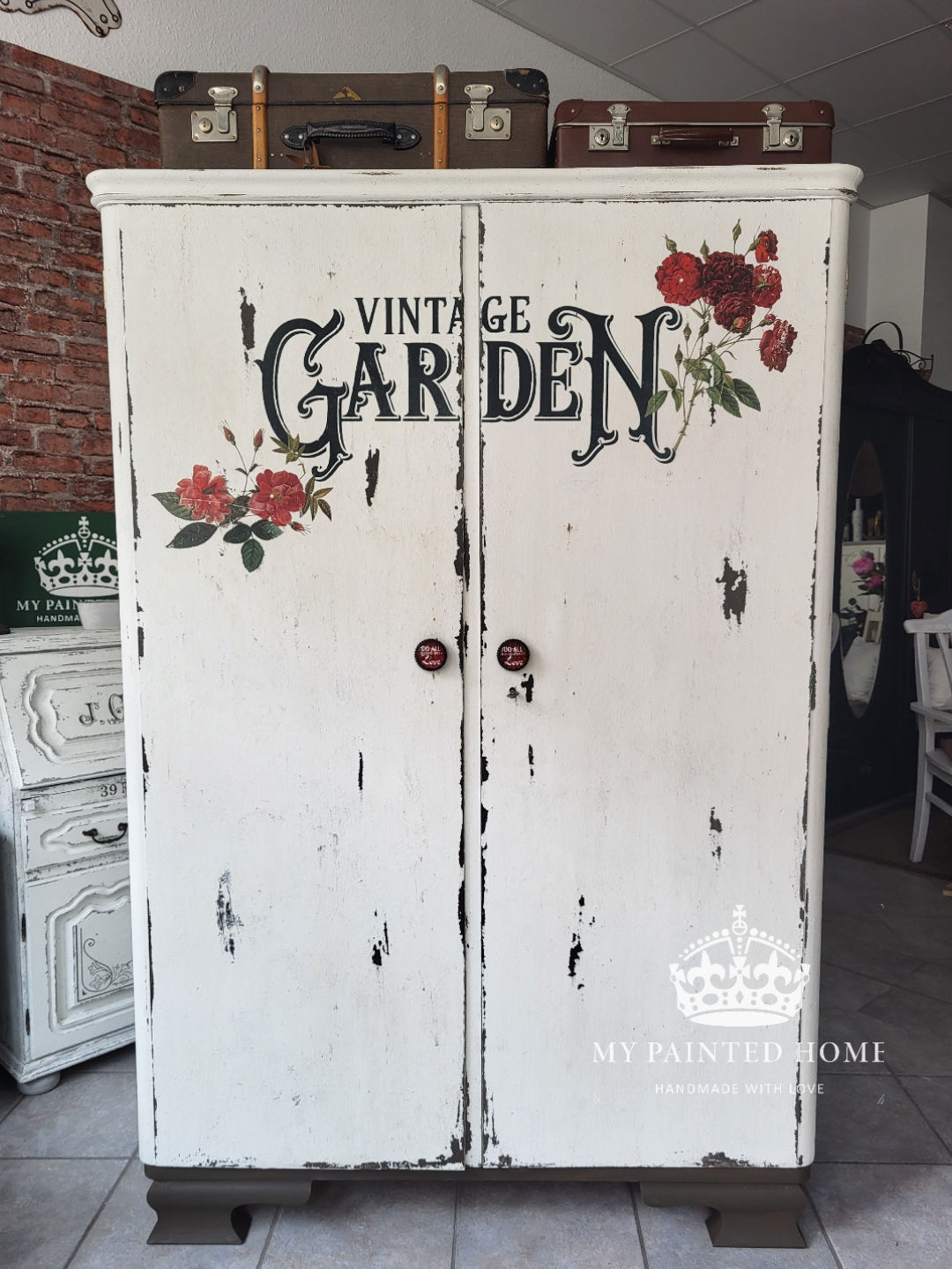 FRIDA ❤️ VINTAGE GARDEN⚜️ Kleiderschrank Schrank ❤️Vintage Shabby Möbel