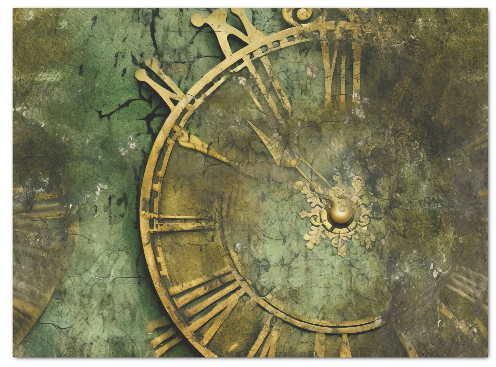 Decoupage Seidenpapier Emerald Green Steampunk Clock
