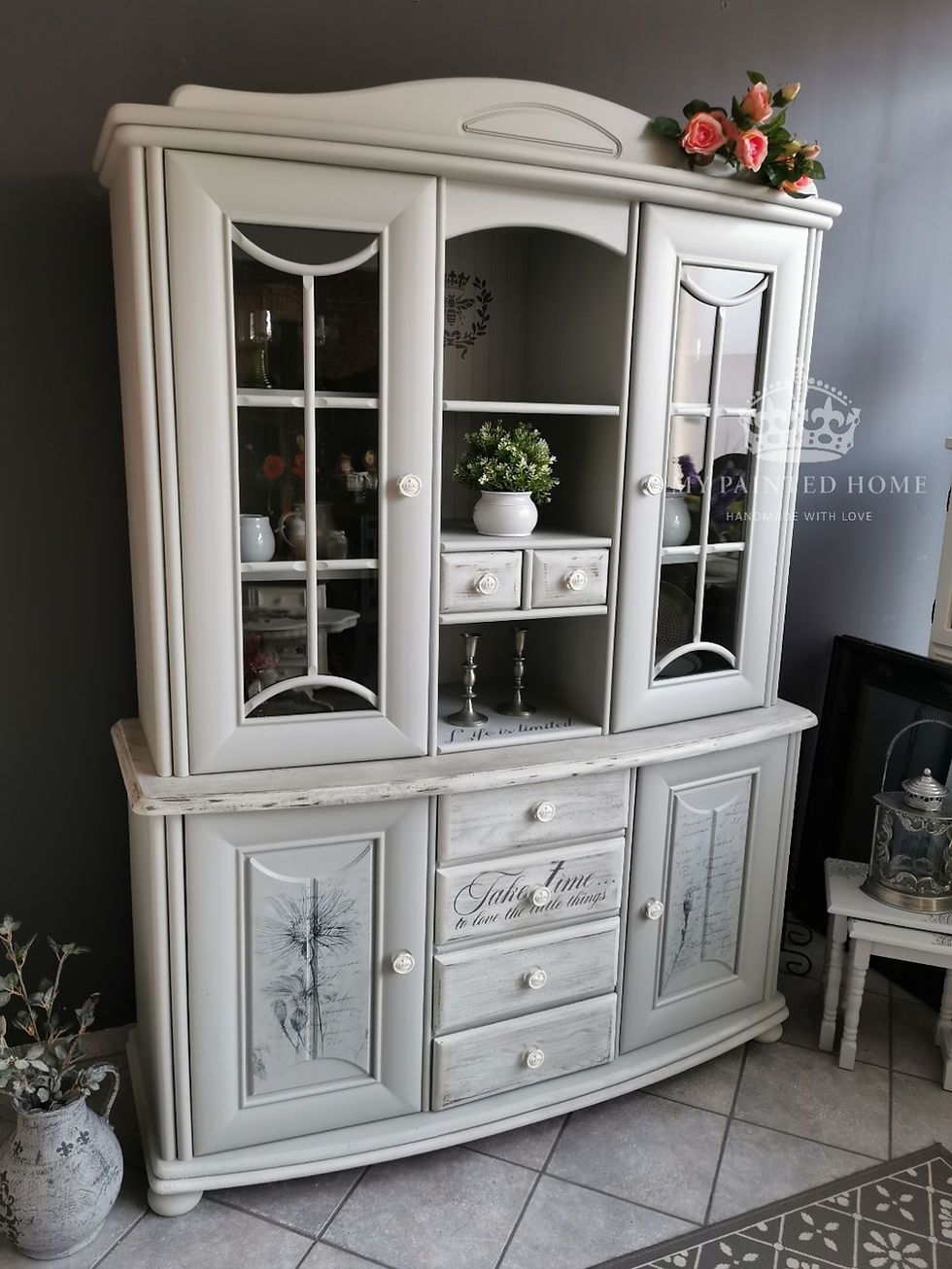 Miniaturbild: BUFFET - Landhausbuffet "Take Time" in hellgrau/weiss