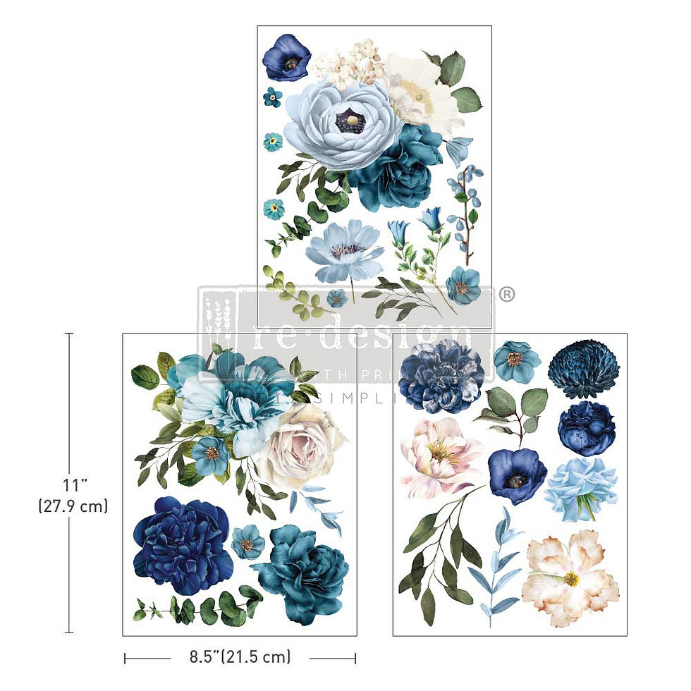 Transfer - BLUE WILDFLOWERS - Middy Decor - Redesign