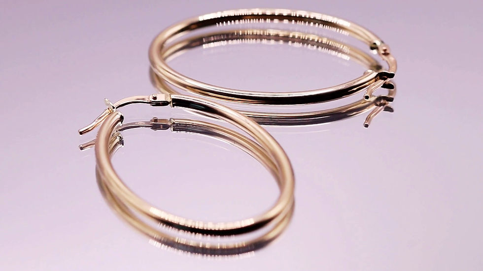 Thumbnail: Ovale creolen – 33 mm (14k goud)