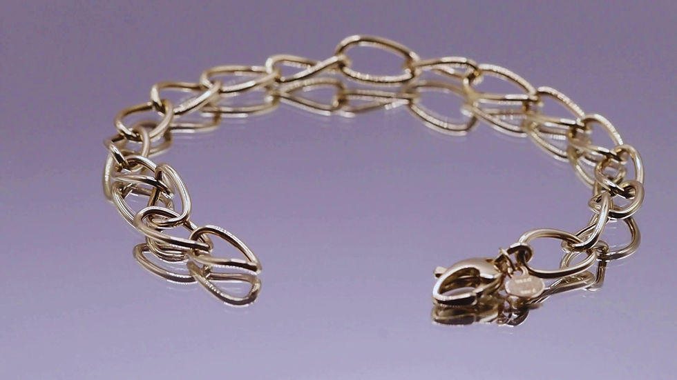 Thumbnail: Ovale schakelarmband – 6,5 mm (14k goud)