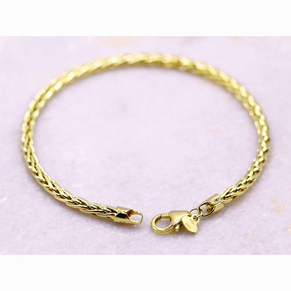 Thumbnail: Gevlochten Vossenstaart armband – 3 mm (14k goud)