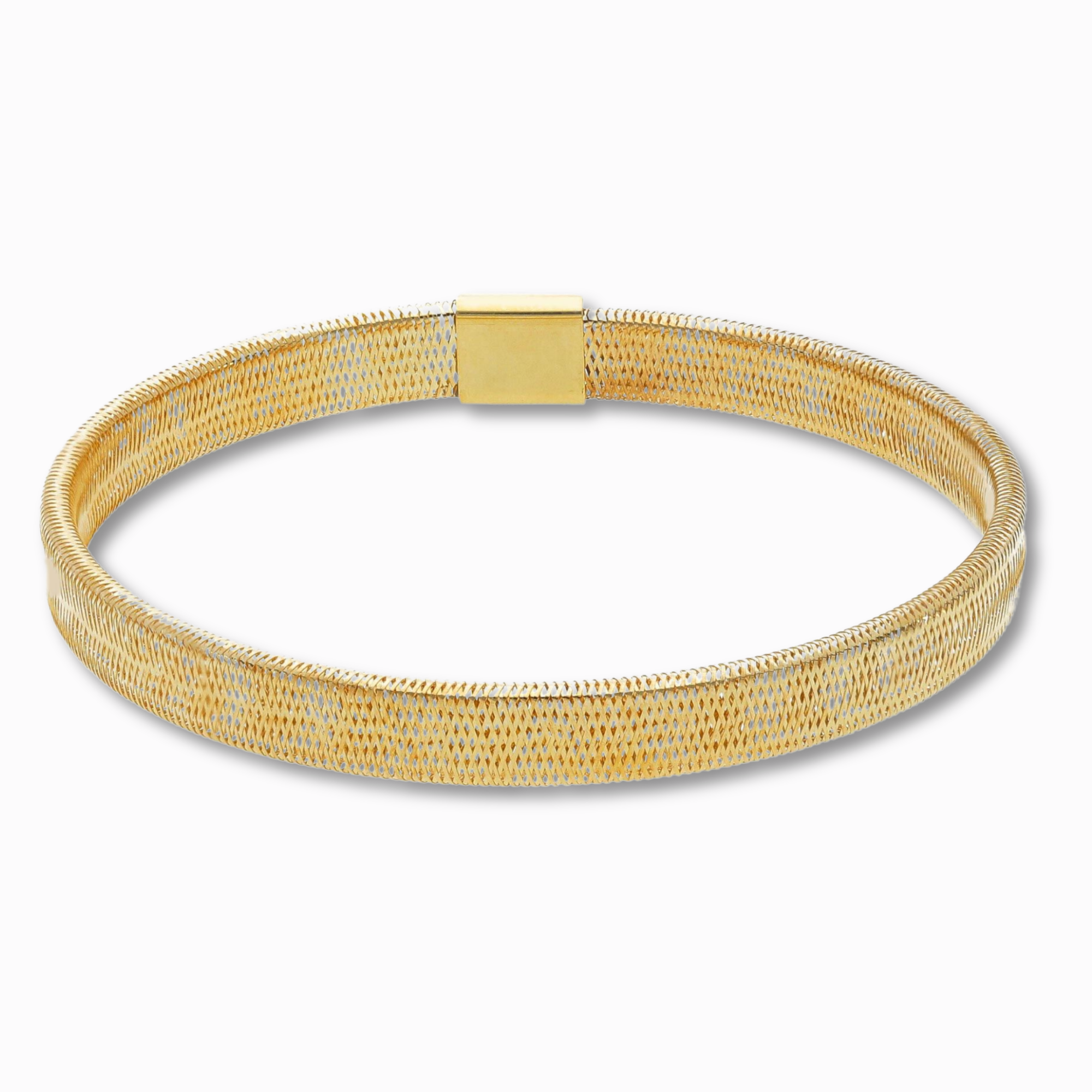 Geweven stretch armband – gevlochten design (14k goud)