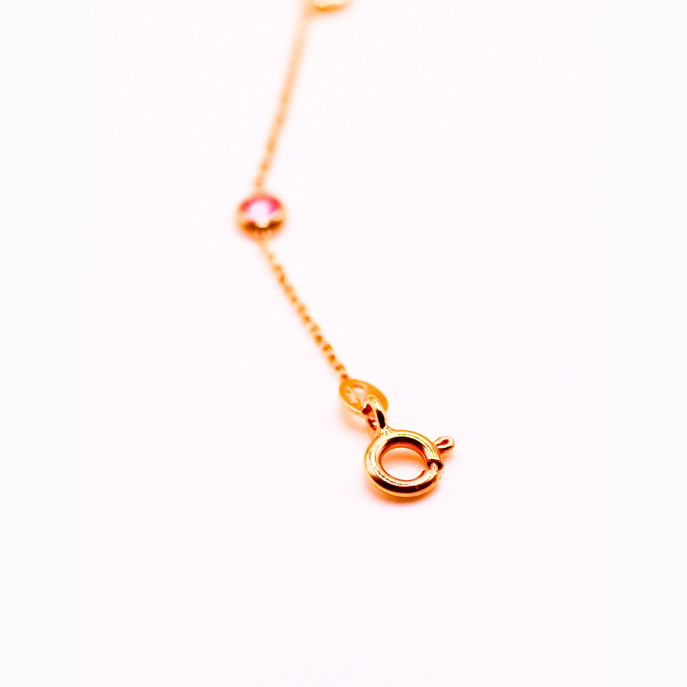Thumbnail: Multicolor armband – kristallen (14k goud)