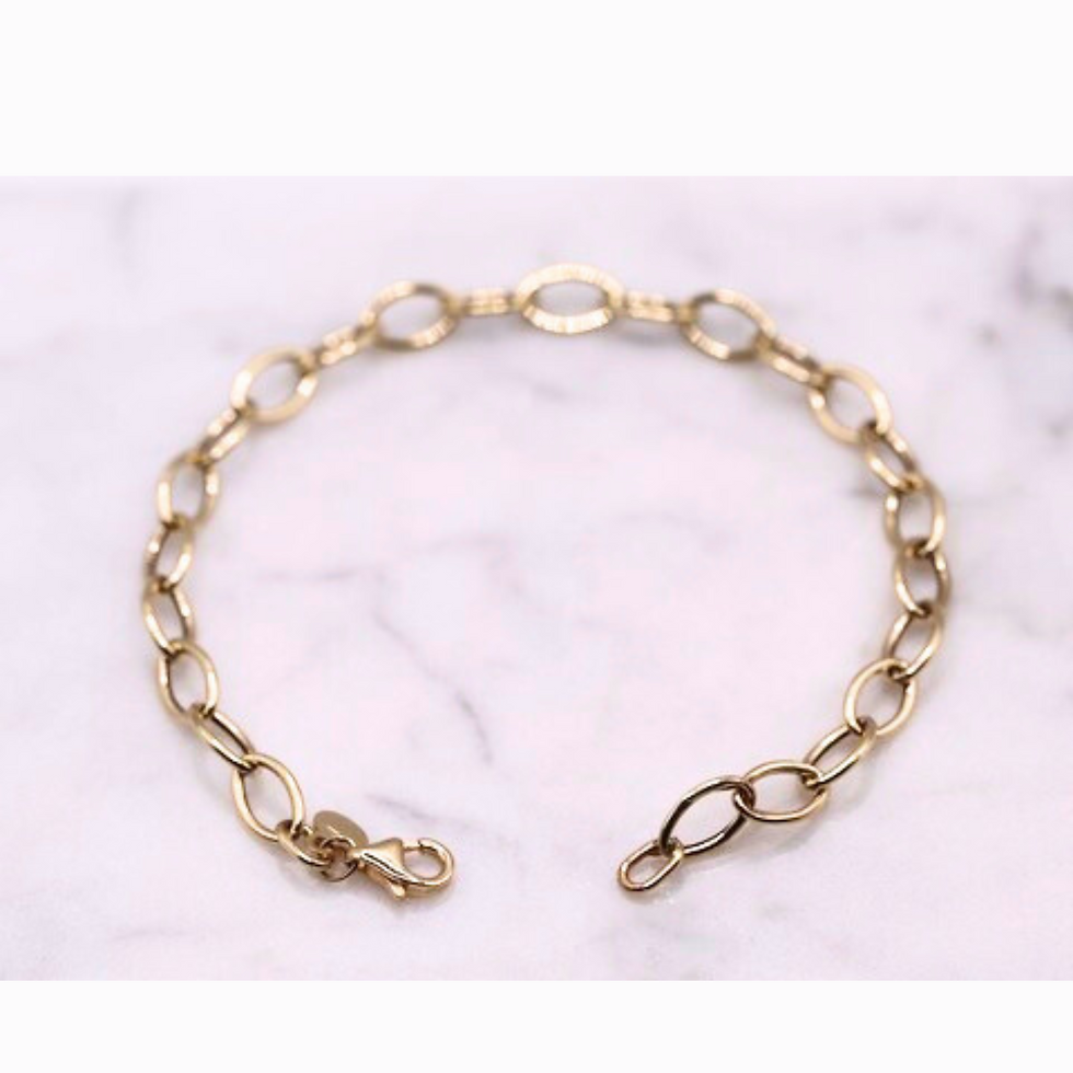 Thumbnail: Ovale schakelarmband – 5,5 mm (14k goud)