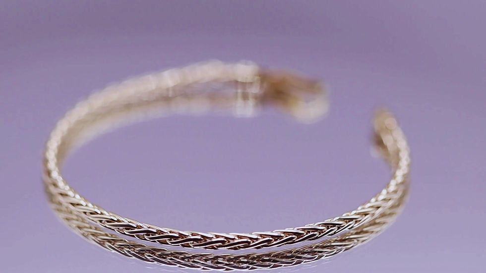 Thumbnail: Gevlochten Vossenstaart armband – 3 mm (14k goud)
