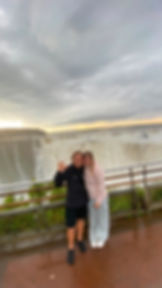 Mother and daughter in front of Iguazu Falls on a private tour, Brazilian side
