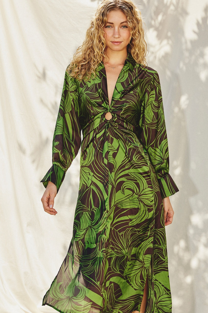TROPICAL MIDI DRESS