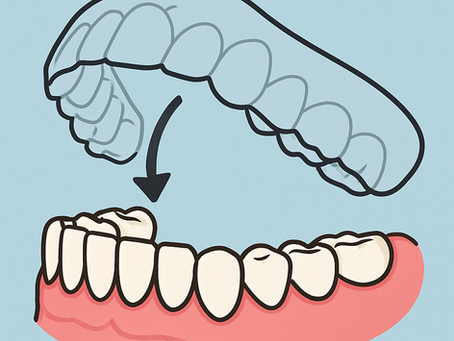 Illustration showing how Invisalign aligners fit onto teeth