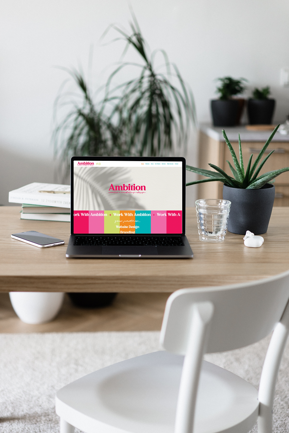 a computer showing the Ambition website in a blog post explaining why wix is sometimes not a good fit for your small business