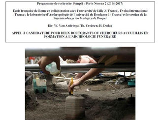 CALL. 30.05.2015: Formation à l’Archéologie Funéraire. Nécropole de Porta Nocera à Pompéi - Pompei (