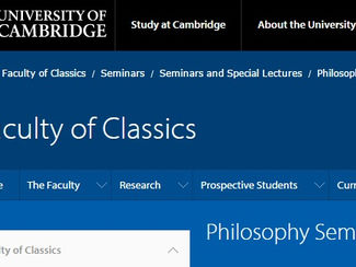 Cambridge Philosophy Seminars - 15-19-22-29/10, 05-09-12-19-26-30/10, 03/12, Cambridge (England)