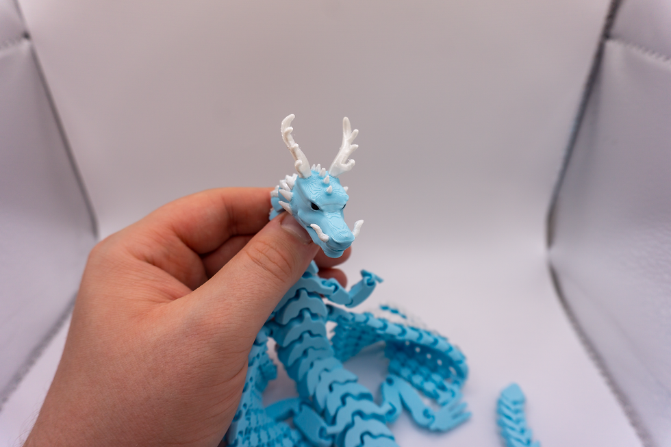 Thumbnail: Large Flexi Ice Dragon - held in hand 1