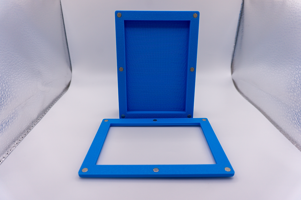 Thumbnail: Blue Magnetic Trading Card Case Display Stand - front removed