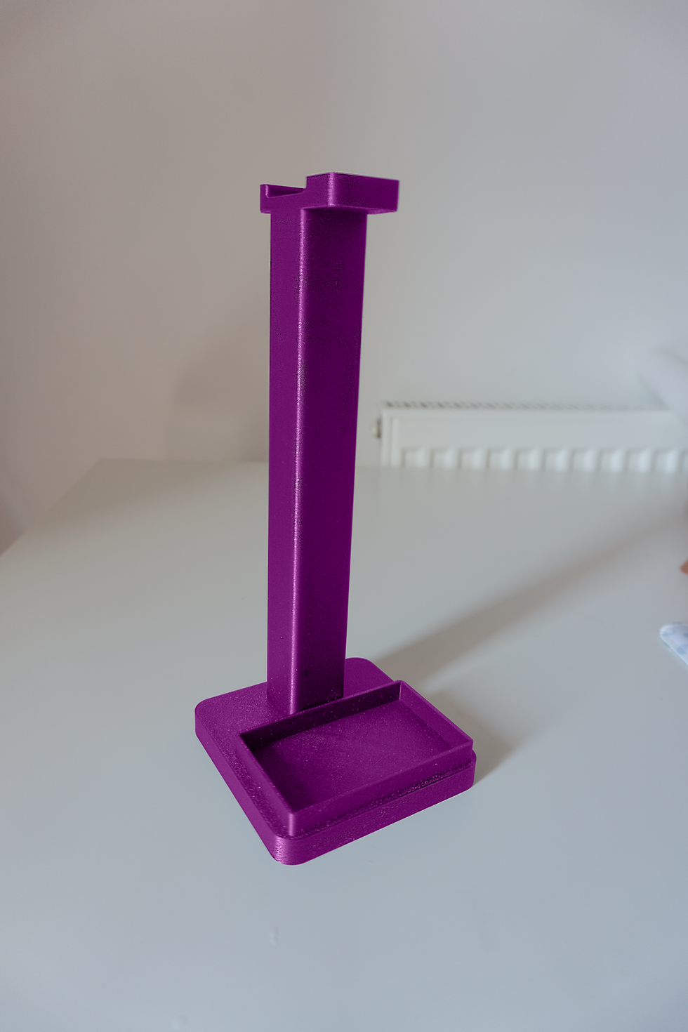Thumbnail: Purple Headphone Holder with Base Storage - with headphones