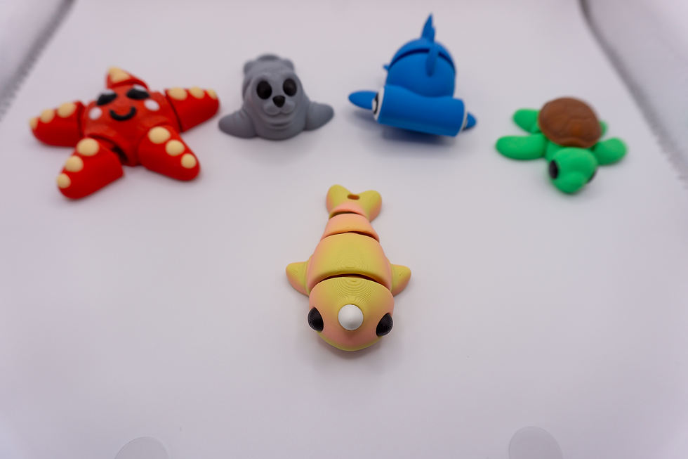 Thumbnail: Flexi Colourful Narwhal Keychain - with other keychains