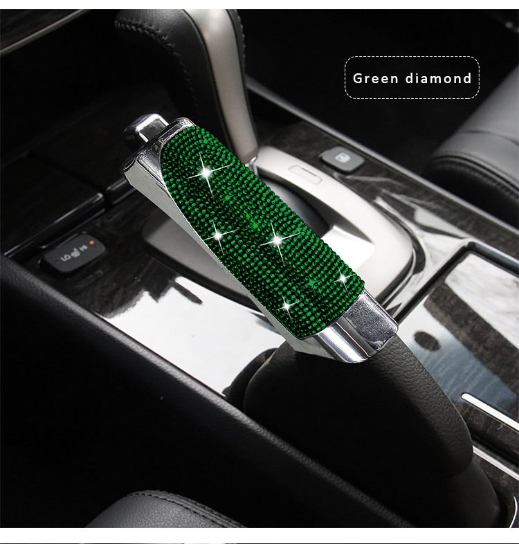 Thumbnail: Car Supplies Flash Diamond Encrusted Plush Leather Cloth Art Breathable Handbrak