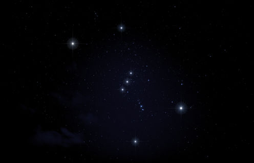Sternbilder Löwe (links) und Orion (rechts)