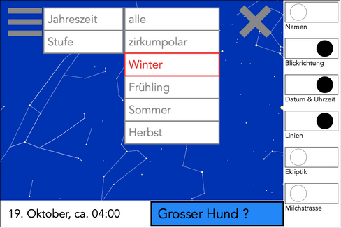 SkyLearner Lerne Sternbilder am Sternenhimmel zu erkennen.