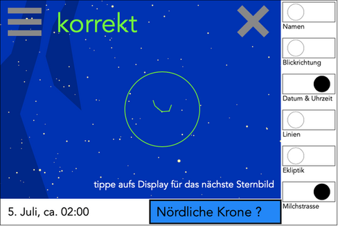 SkyLearner Lerne Sternbilder am Sternenhimmel zu erkennen. finde die Sternbilder am Himmel