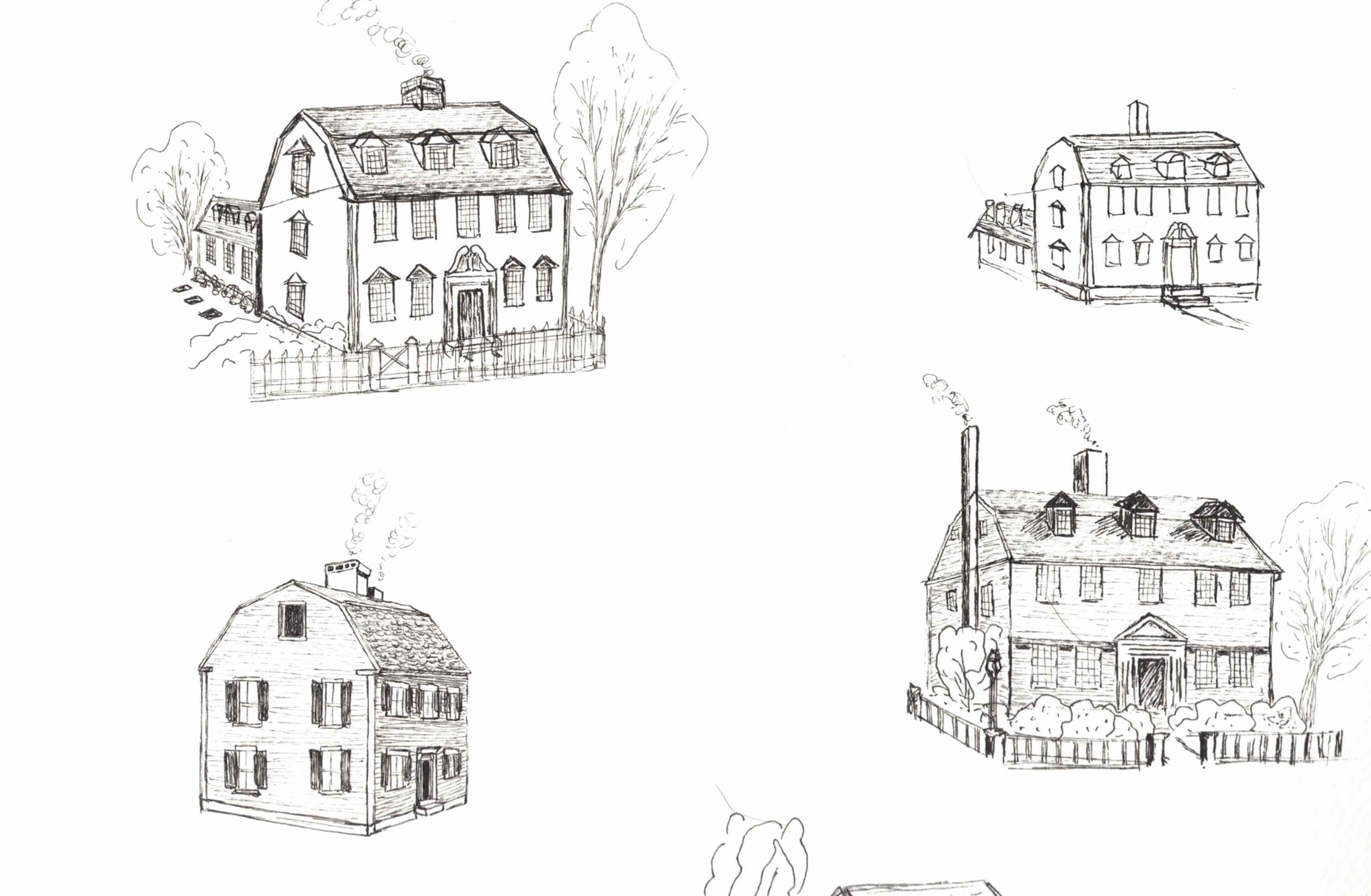 "Colonial Georgian Homes II" Original Illustration