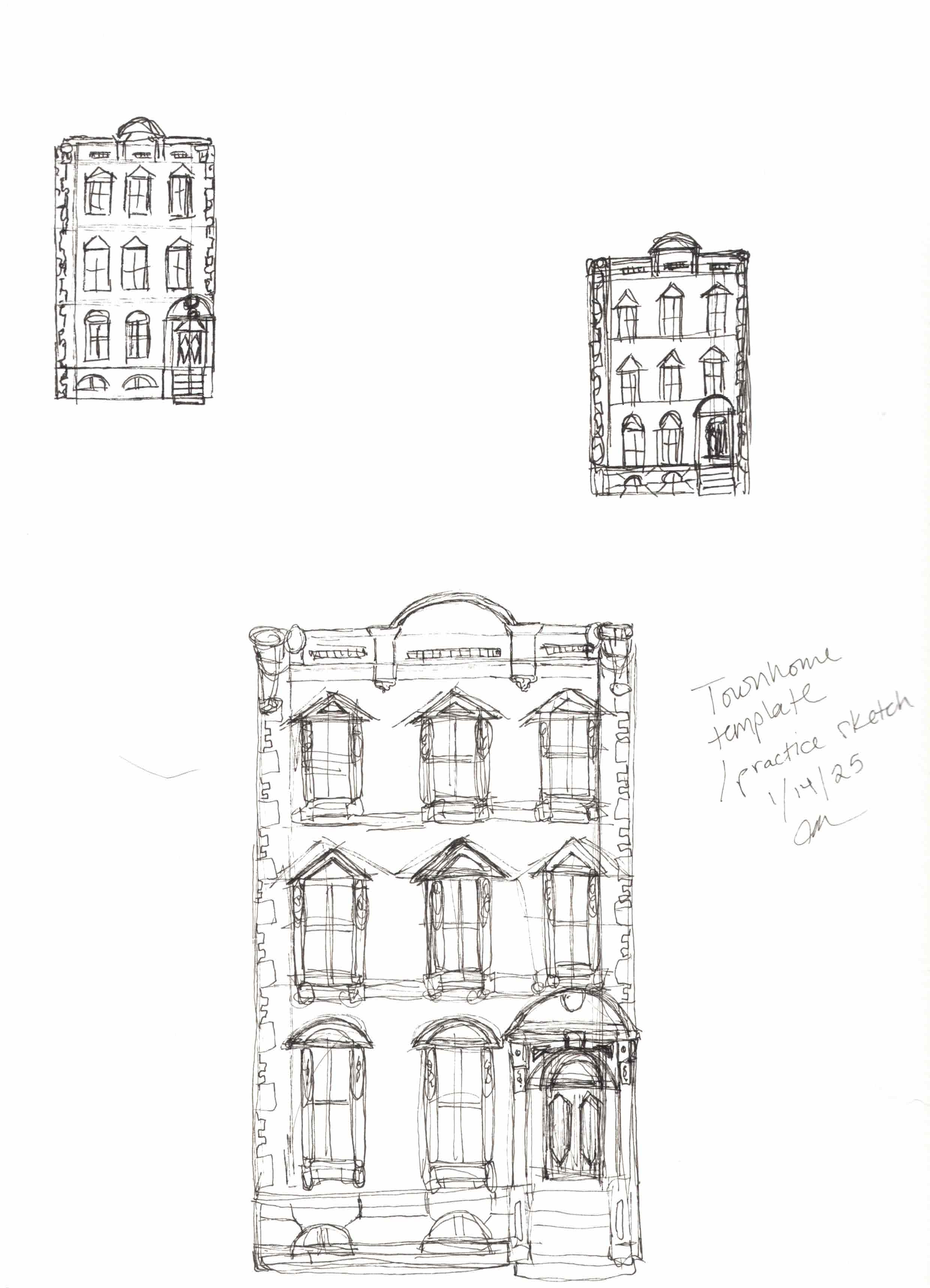 "Townhomes I" Original Illustration
