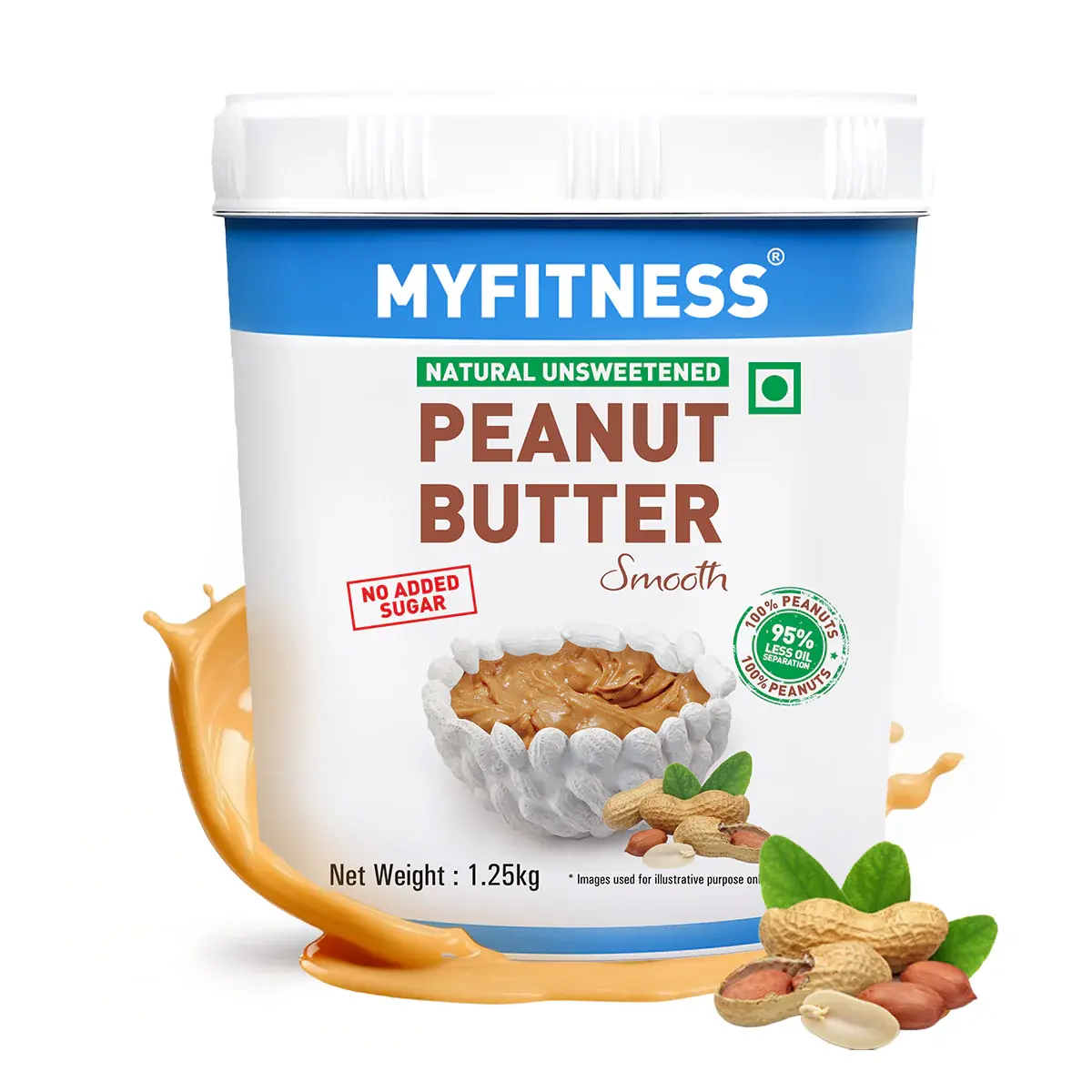 MYFITNESS Natural Peanut Butter Smooth 1.25 kg