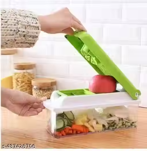 Phooldaan 12 in 1 Multipurpose Vegetable Chopper | Manual Vegetable Cutter, Slicer & Dicer