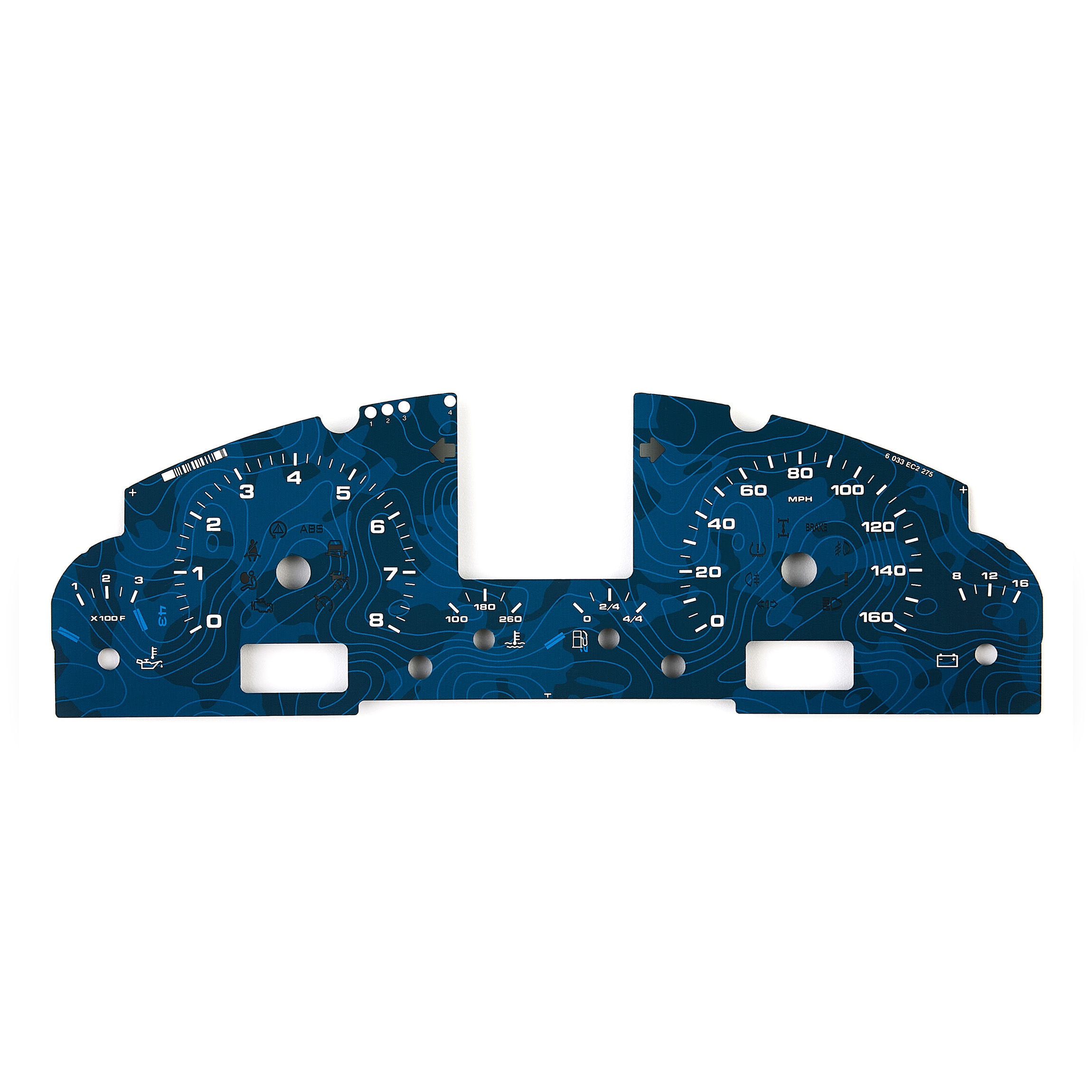 Cayenne 955 / 957 Base / GTS/S Cluster – Topography – 8K RPM – Dark Blue