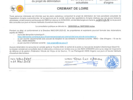 Projet d'aire parcellaire AOC crémant de Loire
