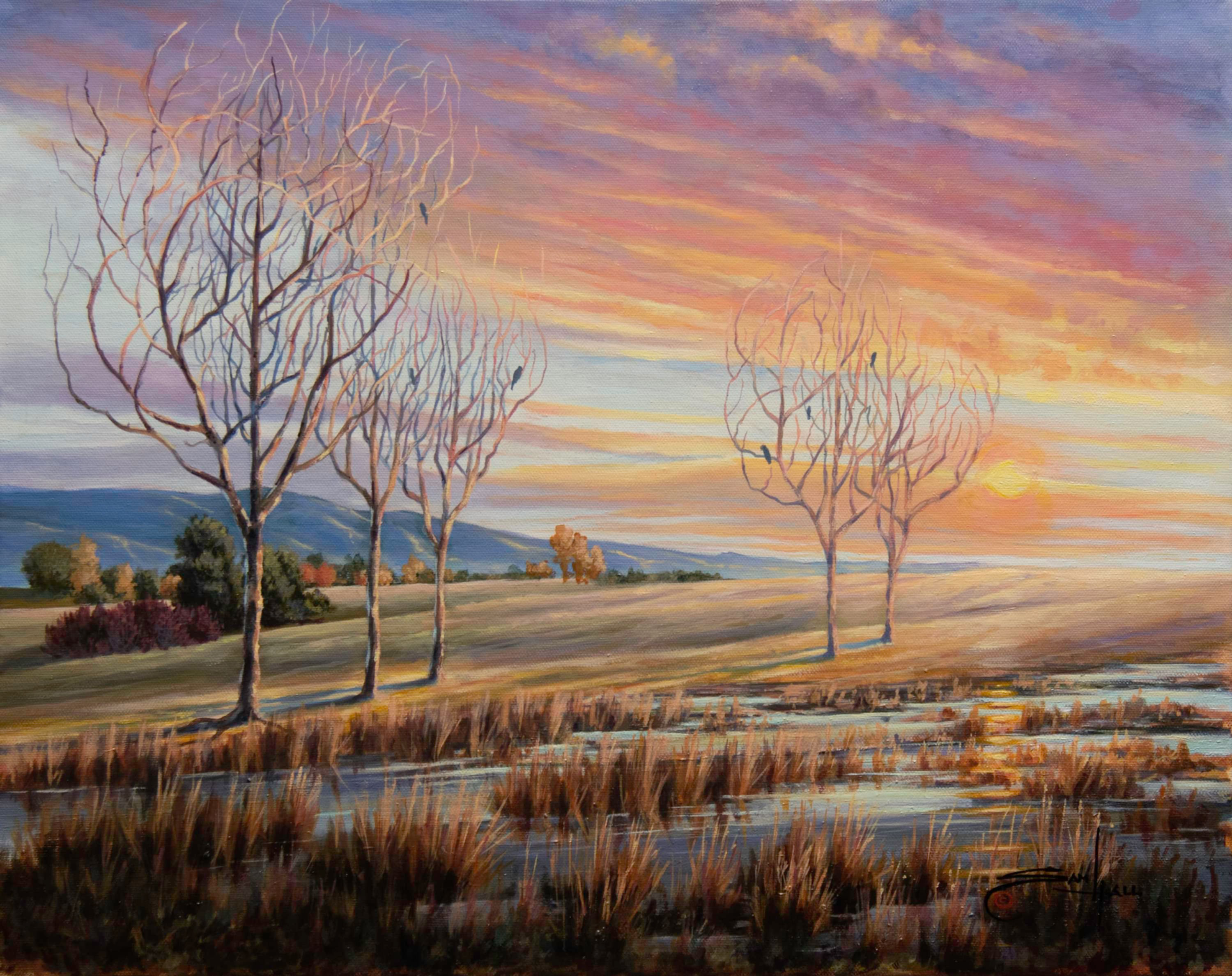 Original Sunset on the Farm