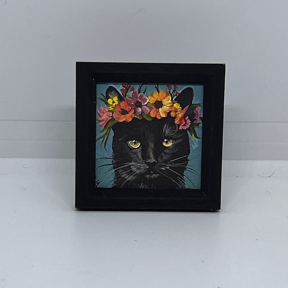Thumbnail: Miniature Cat w/ Flower Crown Set