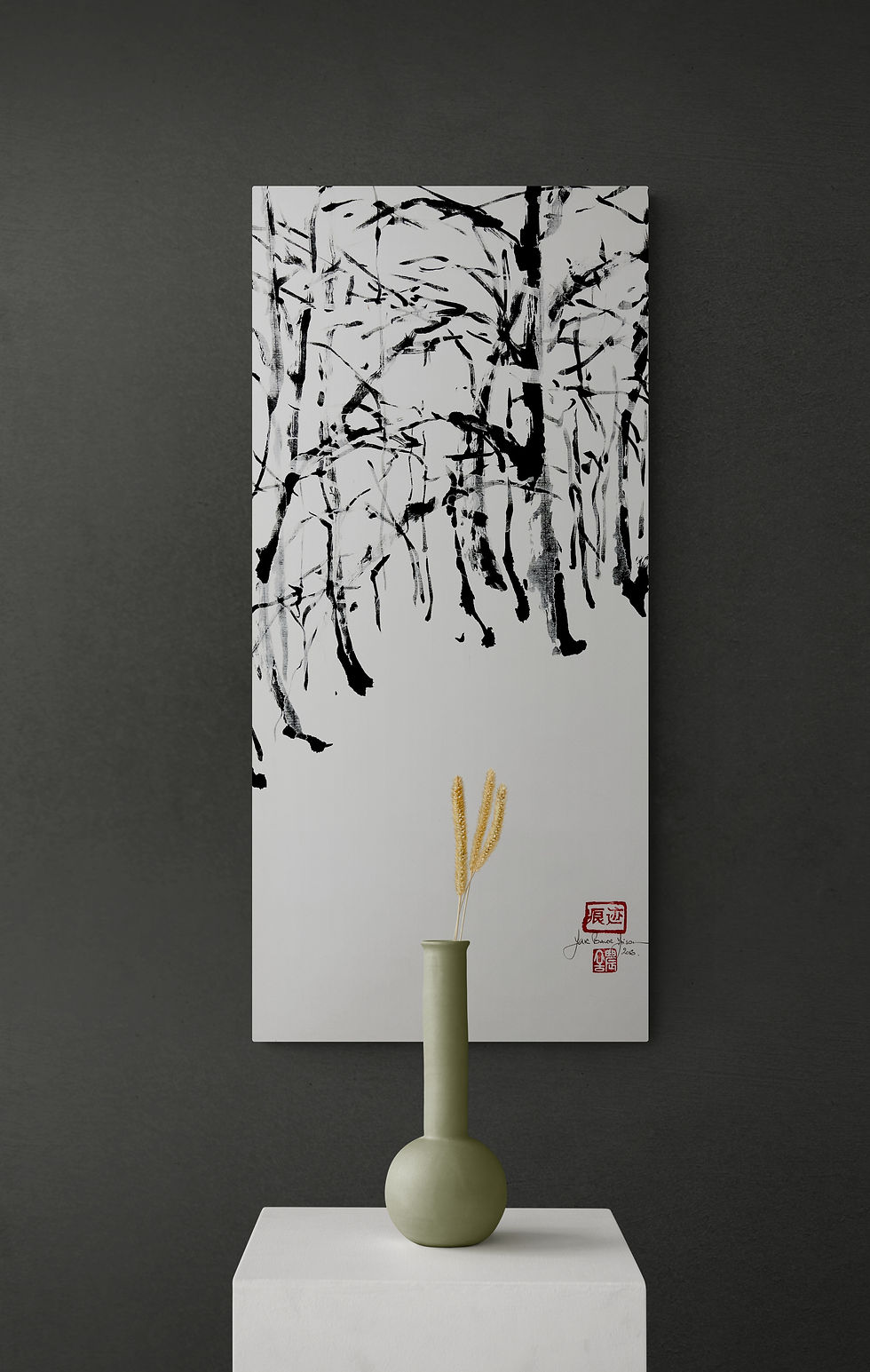 Thumbnail: "Winter Silence" Sumi-e Ink Panel